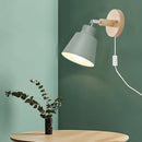 Simple Macaron Style Wood Bedroom Wall Light