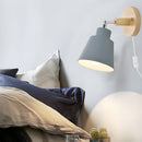 Simple Macaron Style Wood Bedroom Wall Light