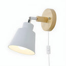 Simple Macaron Style Wood Bedroom Wall Light