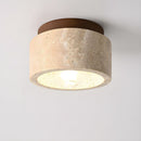 Wood Simplicity Cylindrical Hallway Ceiling Light