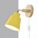 Simple Macaron Style Wood Bedroom Wall Light