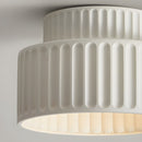 1-Light Cream Style Vintage Drum Semi Flush Mount Ceiling Lamp