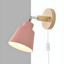 Simple Macaron Style Wood Bedroom Wall Light