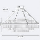 Modern Tiered Crystal LED Chandelier Luxury Hanging Lamp for Living Room Dining Room