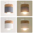 Nordic Wood Cylindrical Suspension Lamp