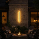 Modern Minimalist Black LED Linear Outdoor Wall Lamp