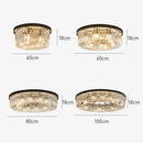 Modern Round Crystal Flush Mount Ceiling Light for Bedroom