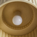 1-Light Cream Style Vintage Drum Semi Flush Mount Ceiling Lamp
