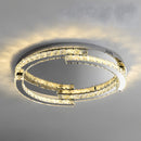 Luxury Stainless Steel Crystal Ceiling Lights LED Flush Mount Light