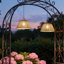 Waterproof Outdoor Solar Woven Rattan Pendant Lights for Porch Garden