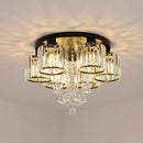 Crystal Modern Ceiling Light with Cylinder Crystal Shade for Living Room