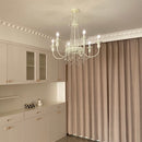 Vintage White Metal & Glass Luxury Chandelier Light