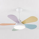 Macaron Colorful Round Ceiling Fan With LED Light For Children's Room