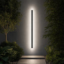 Modern Minimalist Black LED Linear Outdoor Wall Lamp