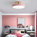 Set of 2 Circular LED Dimmable Semi Flush Ceiling Light For Bedroom