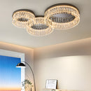 Modern Round Luxury Crystal Flush Ceiling Lights for Living Room