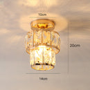 Modern Gold Glass Semi-Flush Hallway Light Fixture