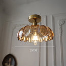 Minimalist Green Glass Semi-Flush Ceiling Light