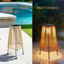 Outdoor Waterproof Solar Rattan Floor Lamps for Patio Garden Porch