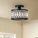 Set of 2 modern hallway crystal ceiling lights