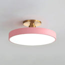 Modern Concise Circular LED Semi Flush Mount Ceiling Lights for Bedroom