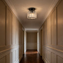 Hallway Crystal Semi-flush Mount Ceiling Lights in Black