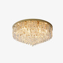 Luxury Crystal Ceiling Light Stainless Steel Flush Mount for Porch