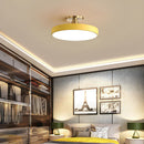 Set of 2 Circular LED Dimmable Semi Flush Ceiling Light For Bedroom