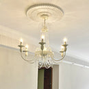 Vintage White Metal & Glass Luxury Chandelier Light