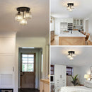 Crystal Semi Flush Ceiling Lights for Living Room, Hallway