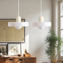 2 Heads Modern Bauhaus Stained Glass Pendant Lamp