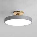 Set of 2 Circular LED Dimmable Semi Flush Ceiling Light For Bedroom