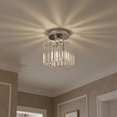 Modern Simplicity Clear Striped Glass Shade Ceiling Light