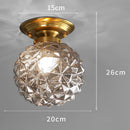 Contemporary Clear Glass Hallway Ceiling Light