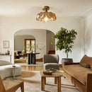 Minimalist Green Glass Semi-Flush Ceiling Light