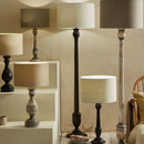 Captiva Antique Black Candle Stick Wood Floor Lamp - Base Only