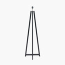 Whitby Matt Black Wood Tapered 4 Post Floor Lamp Base with Lino 45cm Black Self Lined Linen Cylinder Lampshade