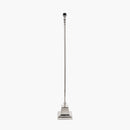 Claudius Nickel Metal Stick Floor Lamp Base with Henry 40cm Grey Handloom Cylinder Lampshade