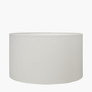 Claudius Gold Metal Stick Floor Lamp Base with Henry 40cm White Handloom Cylinder Lampshade