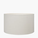 Claudius Gold Metal Stick Floor Lamp Base with Henry 40cm White Handloom Cylinder Lampshade