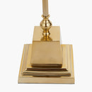 Claudius Gold Metal Stick Floor Lamp Base with Henry 40cm White Handloom Cylinder Lampshade