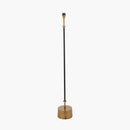 Antoine Black Croc and Antique Brass Metal Floor Lamp
