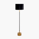 Antoine Black Croc and Antique Brass Metal Floor Lamp