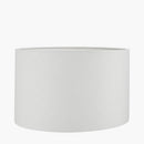 Whitby Natural Wood Tapered 4 Post Floor Lamp Base with Lino 45cm White Self Lined Linen Cylinder Lampshade