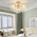 Semi-flush Iron Crystal Elegant Ceiling Lights for Living Room Bedroom