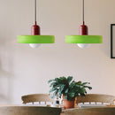 2 Heads Modern Bauhaus Stained Glass Pendant Lamp