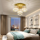 Crystal Modern Ceiling Light with Cylinder Crystal Shade for Living Room