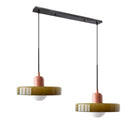 2 Heads Modern Bauhaus Stained Glass Pendant Lamp