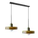 2 Heads Modern Bauhaus Stained Glass Pendant Lamp