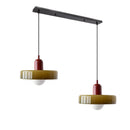 2 Heads Modern Bauhaus Stained Glass Pendant Lamp